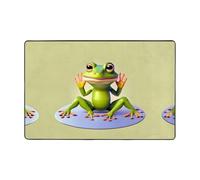 YYHHAOFA The funny frog doing yoga Prints Flannel anti-slip floor mat 36"x24" : Fine velvet, non-slip, durable,absorb water