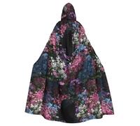 YYHHAOFA The Ghost In The Flowers Pattern Halloween Adult Hooded Cape Men'S And Women'S Clothing Mantle Role-Playing