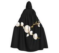 YYHHAOFA The Golden Branch Covered With Pearls Printing Halloween Adult Hooded Cape Cloak No Zipper, Comfortable For Costume Parties