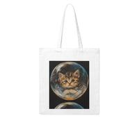YYHHAOFA The kitten in the bubble Prints Woman Canvas Tote Bag Strong and durable for traveling, shopping, Daily One Size