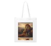 YYHHAOFA The lion on the hill Prints Woman Canvas Tote Bag Strong and durable for traveling, shopping, Daily One Size