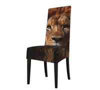 YYHHAOFA The Lion's Gaze Printed dining chair cover is easy to disassemble and made of high resilience fabric that is wear-resistant
