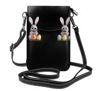 YYHHAOFA The Little Rabbit Looks For Easter Eggs Pattern Small Leather Women'S Crossbody Flip Phone Bag, Waterproof And Durable