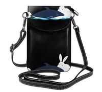YYHHAOFA The Little White Rabbit Who Saved The Whale Pattern Small Leather Women'S Crossbody Flip Phone Bag, Waterproof And Durable