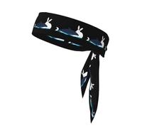 YYHHAOFA The little white rabbit who saved the whale Printed Sports headscarf, sweat absorbing and breathable, motion headband, double-sided kerchief