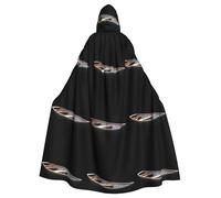 YYHHAOFA The Lonely Boat Pattern Halloween Adult Hooded Cape Men'S And Women'S Clothing Mantle Role-Playing