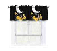 YYHHAOFA The Moon in The Broken Flowers Prints Cozy Kitchen Window Layer - 54x18 Inch Peach Skin Valance for a Brighter Home
