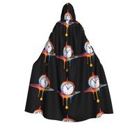 YYHHAOFA The passing time Prints Halloween Adult Hooded Cloak is a super large, comfortable, and durable cloak designed for adults