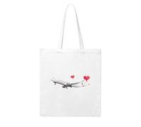 YYHHAOFA The plane that expresses love Prints Woman Canvas Tote Bag Strong and durable for traveling, shopping, Daily One Size