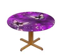 YYHHAOFA The purple butterfly Prints Round Table Cloth M : Decorative round table for 40"-50" Round Tables