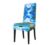 YYHHAOFA The Sea Prints Dining Chair Throws - Stretch Slipcovers Revitalize Your Seating with Easy Style & Easy Care
