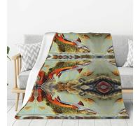 YYHHAOFA Thickened Flannel Blanket Throw 80x60in : Light Weight, Warm And Durable Soft And Easy To Care For Brook Trout Fly Fishing Prints