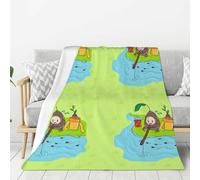 YYHHAOFA Thickened Flannel Blanket Throw 80x60in : Light Weight, Warm And Durable Soft And Easy To Care For Sunflower Seeds Fishing Prints