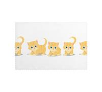 YYHHAOFA Three Golden Kittens Prints Placemats Set of 6 12x18in - Create Cozy Table Settings for Everyday Moments & Special Gatherings