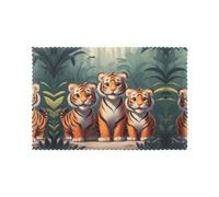 YYHHAOFA Three Little Tigers Prints Placemats Set of 6 12x18in - Create Cozy Table Settings for Everyday Moments & Special Gatherings
