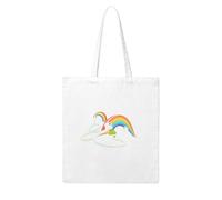 YYHHAOFA Three little white snakes under the rainbow Prints Woman Canvas Tote Bag Strong and durable for traveling, shopping, Daily One Size