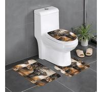 YYHHAOFA Three-piece floor mat set Tropical African Elephant Pattern water-absorbent and non-slip for bathrooms toilets and kitchens