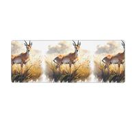 YYHHAOFA Tibetan Antelope On The Grassland Printed Extra Large Mouse Pad, Computer Office Anti Slip Gaming Keyboard Thickened Version 12x31.5in