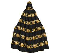 YYHHAOFA Tiger And Golden Letters Pattern Halloween Adult Hooded Cape Men'S And Women'S Clothing Mantle Role-Playing
