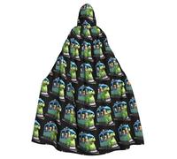 YYHHAOFA Tourists Taking The Train Pattern Halloween Adult Hooded Cape Men'S And Women'S Clothing Mantle Role-Playing