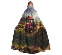 YYHHAOFA Tractor farm Printed Halloween Adult Hooded Cloak is a super large, comfortable, and durable cloak