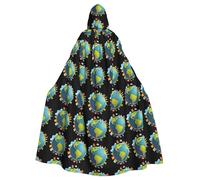 YYHHAOFA Travel Around The World With Dreams Pattern Halloween Adult Hooded Cape Men'S And Women'S Clothing Mantle Role-Playing