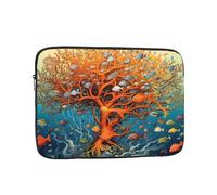 YYHHAOFA Tree of Life Tropical Fish Picture Portable Laptop Sleeve Case - Shockproof Portable Laptop Sleeve Bag 15 inch for Men and Women Business Travel, Office Daily Use