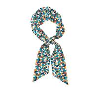 YYHHAOFA Triangular pattern Prints Long Silk Scarf for Women, Soft, Silky, Glossy, Skin Friendly, Breathable, Hair Scarf, Headband