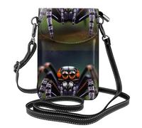 YYHHAOFA Tropical Rainforest Spiders Pattern Small Leather Women'S Crossbody Flip Phone Bag, Waterproof And Durable