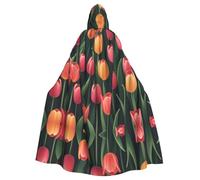 YYHHAOFA Tulip Scape Printed Halloween Adult Hooded Cloak is a super large, comfortable, and durable cloak