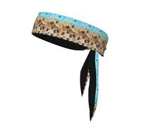 YYHHAOFA Turtle crawling on the beach Printed Sports Double-Sided Headscarf Quick Drying, Moisture Wicking for Women, Girls, and Men