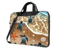 YYHHAOFA Turtle crawling on the beach Prints Ultra-thin portable shoulder laptop bag 14 inch Stylish and Protective Super soft lining