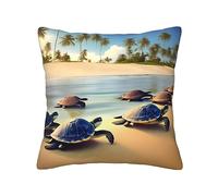 YYHHAOFA turtles on the beach Prints Universal pillowcase for all seasons 18"x18" : Soft and comfortable Suitable for chair car interior
