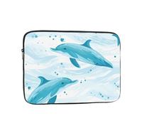 YYHHAOFA Two Dolphins Picture Portable Laptop Sleeve Case - Shockproof Portable Laptop Sleeve Bag 17 inch for Men and Women Business Travel, Office Daily Use