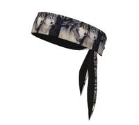YYHHAOFA Two wolves Printed Sports Double-Sided Headscarf Quick Drying, Moisture Wicking for Women, Girls, and Men