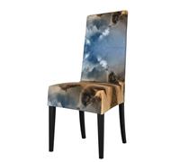 YYHHAOFA Two wolves Prints Dining Chair Throws - Stretch Slipcovers Revitalize Your Seating with Easy Style & Easy Care