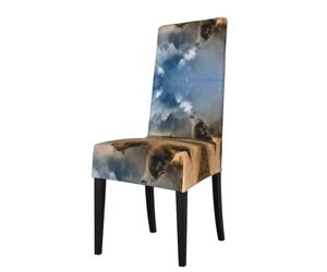 YYHHAOFA Two wolves Prints Dining Chair Throws - Stretch Slipcovers Revitalize Your Seating with Easy Style & Easy Care