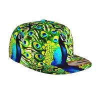YYHHAOFA Unisex Baseball Hat - Adjustable, Breathable, Ideal for Daily, Outdoor Activities & Sports Beautiful Peacock Pattern Black