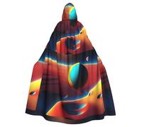 YYHHAOFA Unknown Planet Printing Halloween Adult Hooded Cape Cloak No Zipper, Comfortable For Costume Parties