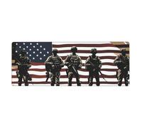 YYHHAOFA US Military Soldiers Patriotic Memorial Day Pattern Extra Large Mouse pad Mousepad Computer Office Gaming Keyboard Thickened Version 12x31.5in