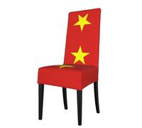 YYHHAOFA Vietnamese flag Printed dining chair cover is easy to disassemble and made of high resilience fabric that is wear-resistant
