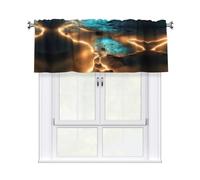 YYHHAOFA View Under The Moon Printed Short Curtains with Valance Rod 54x18in - Curtain Valance Kitchen Bathroom Laundry Room Studio - Home Decor
