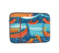 YYHHAOFA Vikings Boat Picture Portable Laptop Sleeve Case - Shockproof Portable Laptop Sleeve Bag 12 inch for Men and Women Business Travel, Office Daily Use