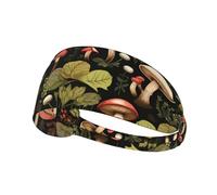 YYHHAOFA Vintage Edible Mushrooms Pattern Sports Headband for Women Sweat Proof Bandeau Summer Elastic Band