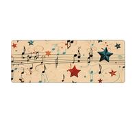 YYHHAOFA Vintage Music Note Art Pattern Extra Large Mouse pad Mousepad Computer Office Gaming Keyboard Thickened Version 12x31.5in