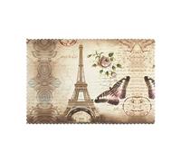 YYHHAOFA Vintage Paris Eiffel Tower Butterfly Prints Durable Table Layers - Heat Resistant Place Mat Covers, 6-Piece Set with Printed Designs for Dining