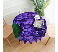 YYHHAOFA Violet Flower Prints Round Decorative Tablecloth 60in - High-Grade Polyester Throw for Dining Tables, Parties, & Outdoor Events