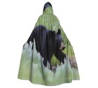 YYHHAOFA Walking Black Bear Printed Halloween Adult Hooded Cloak is a super large, comfortable, and durable cloak