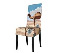 YYHHAOFA Walking camel Printed dining chair cover is easy to disassemble and made of high resilience fabric that is wear-resistant