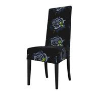 YYHHAOFA Water Drop Dark Rose Printed dining chair cover is easy to disassemble and made of high resilience fabric that is wear-resistant